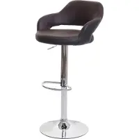 Mendler Barhocker MCW-F16, Barstuhl Tresenhocker Drehhocker, mit Lehne Kunstleder braun-schwarz