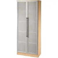 Hammerbacher Glastürenschrank 5OH, SO-Bl. RE Buche/Silber