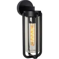 Lucide GARLAND Wandleuchte E27 Schwarz, Transparent IP44 27822/01/30