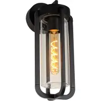 Lucide GARLAND Wandleuchte E27 Schwarz, Transparent IP44 27822/01/30