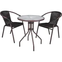 Hioshop 3 tlg. Bistroset braun VCM Braun