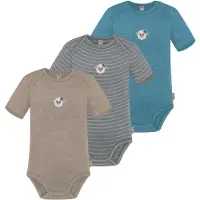 Normani 3er Set Baby Merino Body Kurzarm „Tauranga" - 9295