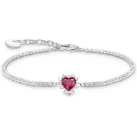 Thomas Sabo A2188-013-10-L19V Damen Herz-Armband Romance Rot Silber