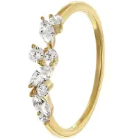 Trendor 68825 Damen-Ring 925 Silber Vergoldet Zirkoniaring