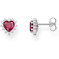 Thomas Sabo H2315-013-10 Damen Herz-Ohrstecker Romance Rot Ohrringe Silber