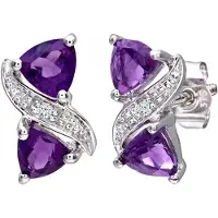 Diamant L'Eternel Ohrringe aus 375 Weißgold mit Diamant mit Amethyst | Gr.: onesize