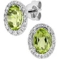 Diamant L'Eternel Ohrstecker aus 375 Weißgold mit Diamant mit Peridot | Gr.: onesize