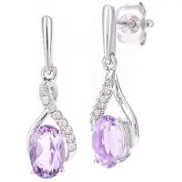 Diamant L'Eternel Ohrringe aus 375 Weißgold mit 0.82 Karat Diamant mit Amethyst | Gr.: onesize