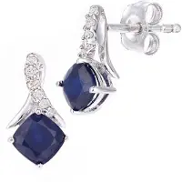 Diamant L'Eternel Ohrringe aus 375 Weißgold mit 0.88 Karat Diamant mit Saphir | Gr.: onesize