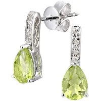 Diamant L'Eternel Ohrhänger aus 375 Weißgold mit Diamant mit Peridot | Gr.: onesize
