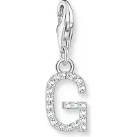 Thomas Sabo Charm-Anhänger Buchstabe G mit Weissen Steinen Silber