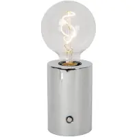 Lucide VIVO – Wiederaufladbare Tischlampe – Akku/Batterie – Ø 8 cm – dimmbare LED – E27 – 1x1 W, 2700 K – Chrom