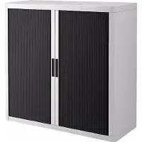 PaperFlow Rollladenschrank easyOffice, 2 Fachböden, Höhe 1040 mm, weiss / schwarz
