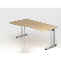 Hjh OFFICE PRO NANO 18 S - 180 x 100 Eiche/Silber