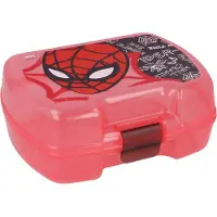 Euromic Marvel Spiderman Sandwichbox aus Kunststoff für Kinder, BPA-frei, waschbar und wiederverwendbar, mit Sicherheitsverschluss und nicht für Mikrowelle und Spülmaschine geeignet