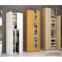VCM Schuhschrank "XXL Schuhschrank Kleiderschrank Schrank Lona 5f AS", grau, B:70cm T:39cm, Obermaterial: 100% Holz Wood., Schränke, Schuhschrank
