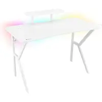 Genesis Holm 320 RGB, Gerade, Rechteckige Form, MDF-Platten, Metall, Gaming, Weiß