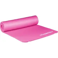 Relaxdays Yogamatte, 1 cm dick, für Pilates, Fitness, gelenkschonend, mit Tragegurt, Gymnastikmatte 60 x 180 cm, pink