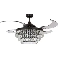 Beacon Lighting Fanaway Veil Deckenventilator mit Licht schwarz leise Beacon , Fanaway Veil, Schwarz, für Wohnzimmer, Kunststoff