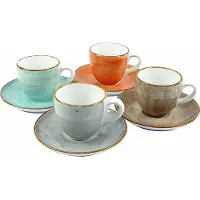 Creatable , 17724, Vintage Nature Bunt, Espresso Set 8-tlg, Porzellan