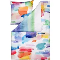 Estella Mako Satin Bettwäsche 3 teilig Bettbezug 200 x 200 cm Kopfkissenbezug 80 x 80 cm Impulse Splash 4713005 multicolor
