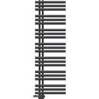LuxeBath Design Badheizkörper, 500x1600 mm, Anthrazit, Anschlussgarnitur Thermostat Universal Eck- und Durchgangsform, ohne Heizstab