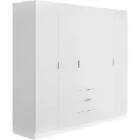 Vente-unique LISTOWEL, Weiß, Garderobe, 5 Regale, 5 Tür(en), Weiß, Partikelbord