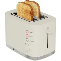 Kitchenbrothers Toaster - Retro - Toaster - 6 Einstellbare Bräunungsstufen - 2 Extra Breite Schlitze - 870W - Beige