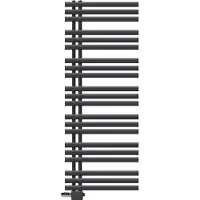 LuxeBath Design Badheizkörper, 600x1600 mm, Anthrazit, Anschlussgarnitur Thermostat Universal Eck- und Durchgangsform, ohne Heizstab