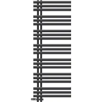 LuxeBath Design Badheizkörper, 600x1600 mm, Anthrazit, Anschlussgarnitur Thermostat Durchgang Boden, ohne Heizstab