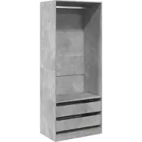 vidaXL Kleiderschrank Betongrau 80x50x200 cm Holzwerkstoff