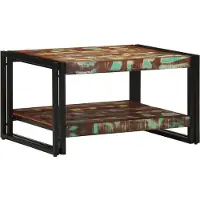 vidaXL Couchtisch Mehrfarbig 70x50x38 cm Altholz Massivholz