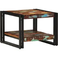 vidaXL Couchtisch Mehrfarbig 50x50x38 cm Altholz Massivholz