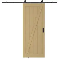 Vente-unique Schiebetür mit Laufschienensystem - Holz & MDF - Holzfarben hell - 205 x 63 cm - BALERMA