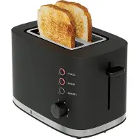 Kitchenbrothers Toaster - Retro - Toaster - 6 Einstellbare Bräunungsstufen - 2 Extra Breite Schlitze - 870W - Schwarz