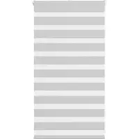 vidaXL Doppelrollo Hellgrau 90x100 cm Stoffbreite 85,9 cm Polyester