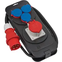 Brennenstuhl 1151600010, Standard, Kunststoff, Schwarz, Blau, Rot, 4 AC-Ausgänge, 2 m, 400 V