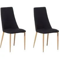 Beliani Esszimmerstuhl 2er Stuhl Schwarz Polsterbezug Klassisch/Elegant