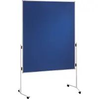 Franken Moderationstafel ECO, 1200 x 1500 mm, beidseitig, mit Rollen, blau/Filz, ECO-UMTF03R