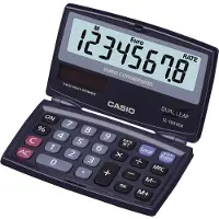 Casio SL-100VER Taskelommeregner Blå Display (indstil): 8 solcelle-drift, Batteridrevet (B x H x T) 91 x 9.4 x 110.5 mm