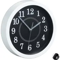 Relaxdays Wanduhr rund, Ø 20cm, Kleine Uhr zum Aufhängen, Klassisches Design, batteriebetrieben, Sekundenzeiger, Weiß