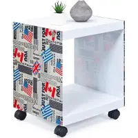 Ebuy24 Flarry Couchtisch mit Glasseiten weiss und gefärbt.