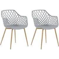 Beliani Esszimmerstuhl 2er Set Grau Kunststoff/Metall Modern Minimalismus Wohnzimmer Esszimmer Salon