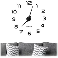 Relaxdays DIY Wanduhr, 3D-Zahlen, Uhr Wandtattoo zum Aufkleben, einfache Installation, Größe variabel, modern, schwarz