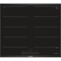 Bosch Serie 6 PXX695FC5E, Schwarz, Integriert, 60 cm, Zonen-Induktionskochfeld, Glaskeramik, 4 Zone(n)