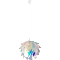 Näve Pendelleuchten - Deko-Pendelleuchte "FORA" irisierend, Hängelampe im Romantic Style, aus Kunststoff in irisierend, 110 cm hoch, Ø 40 cm, E27-Fassung