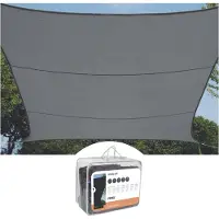 Perel Schattentuch, wasserdurchlässig, luftdurchlässig, 5 x 5 m, 180 g/m², HDPE, quadratisch, dunkelgrau
