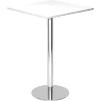 Hjh OFFICE PRO BISTRO H88Q C - System Konferenztisch Weiß 80 x 80 Chrom