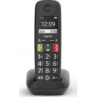 Gigaset E290, Analoges/DECT-Telefon, Kabelloses Mobilteil, Freisprecheinrichtung, 150 Eintragungen, Anrufer-Identifikation, Schwarz