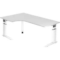 Hjh OFFICE PRO UNDA 82 W - 200 x 120 höhenverstellbar Weiß/Weiß